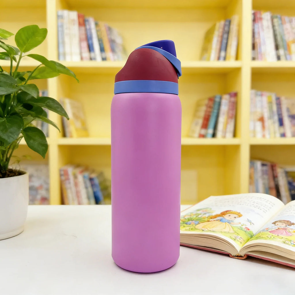 Owalaa Pinkish Purple 32oz/945ml Stainless Steel Water Bottle with Straw Insulated Hot Cold for Leisure Work Sports Gift